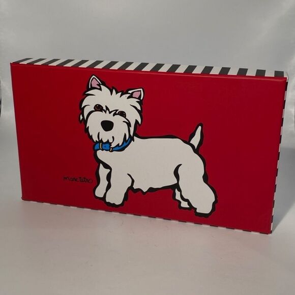 1363 Marc Tetro Westie Red Zippered Clutch Wallet NWT - Picture 9 of 11